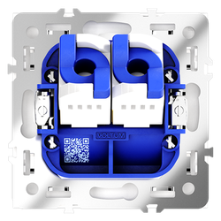 Розетка компьютерная встраиваемая VOLTUM S70 двойная RJ45+RJ45 кат.6, (белый матовый)