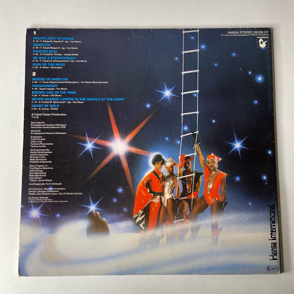 Винтажная виниловая пластинка LP Boney M Nightflight To Venus (Германия 1978)
