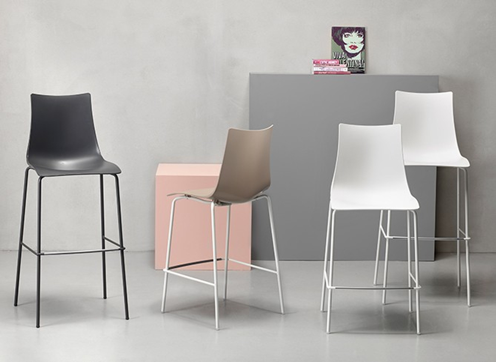 Стул барный пластиковый Scab Design Zebra Technopolymer, лен