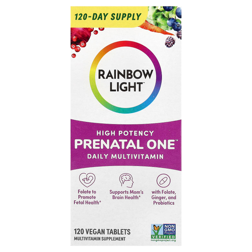 Rainbow Light, Prenatal One™, мультивитамины для ежедневного приёма, высокая эффективность, 120 веганских таблеток