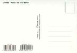 Открытка Paris Tour Eiffel размер 10,5 х 15 см
