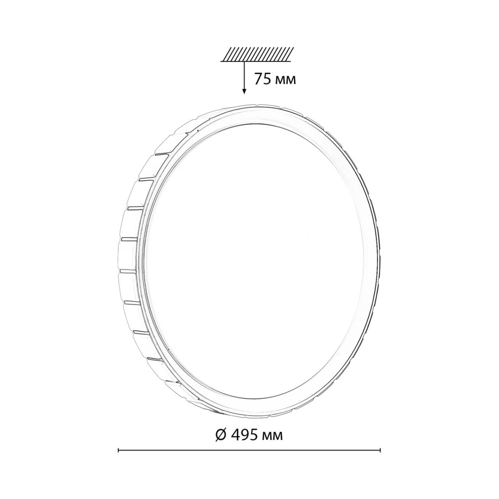 7696/ELN PALE SN 90 Светильник пластик/серебристый LED 76Вт 3000/4000/6000К D495 IP43 CCT KUPI SILVER