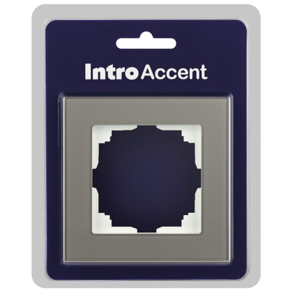 Рамка для розеток и выключателей Intro Accent 6-511-09 на 1 пост СУ стекло титан | Intro