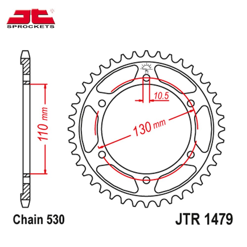 JT JTR1479.47 звезда задняя (ведомая), 47 зубьев