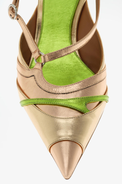 ZARA X JOHN GALLIANO МЕТАЛЛИЗИРОВАННЫЕ ТУФЛИ, ЗОЛОТОЙ
