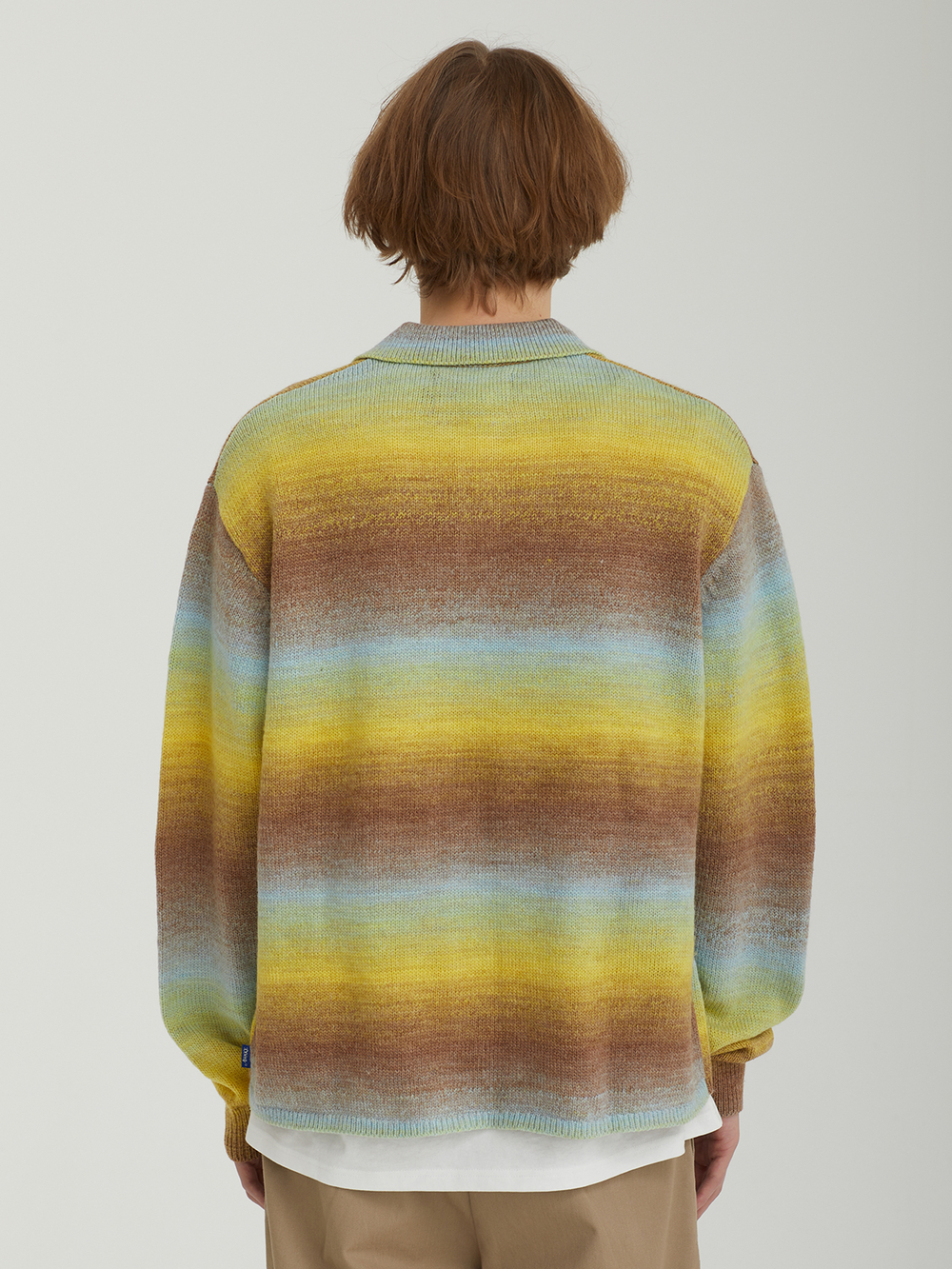 Мужской Свитер Ombre Polo Collar