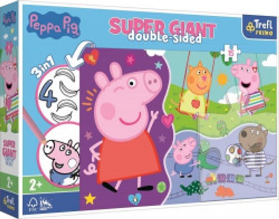 Puzzle "15 GIANT" - Meet Happy Peppa Pig / Peppa Pig_FSC Mix 70%