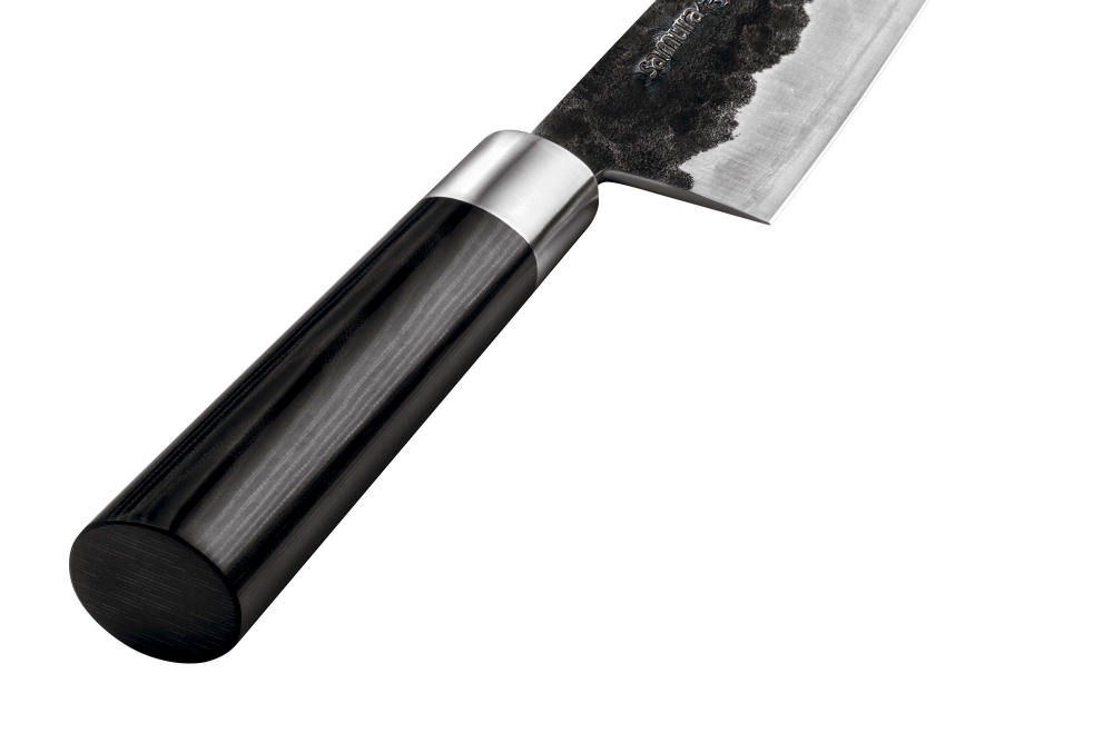 Нож кухонный Сантоку 18.2см, гвоздичное масло и салфетка Samura Blacksmith