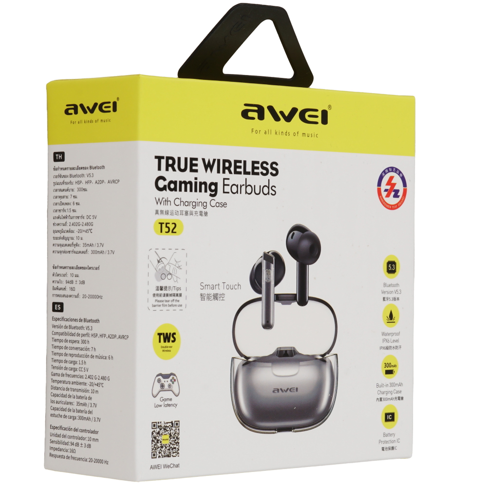 Наушники беспроводные Awei T52 TWS Smart Touch