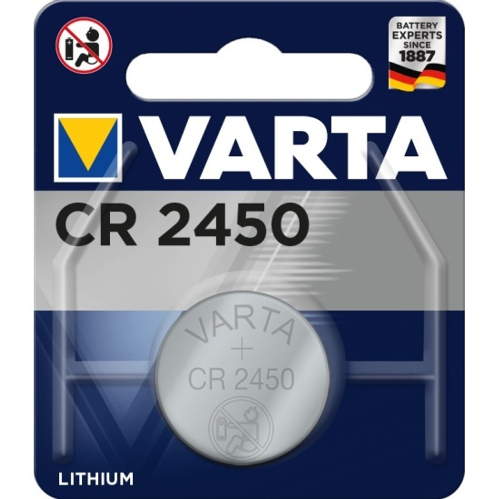 Батарейка Varta Lithium Coin CR2450 , 570 mAh , ( 1 ) шт. в блистере, 06450101401