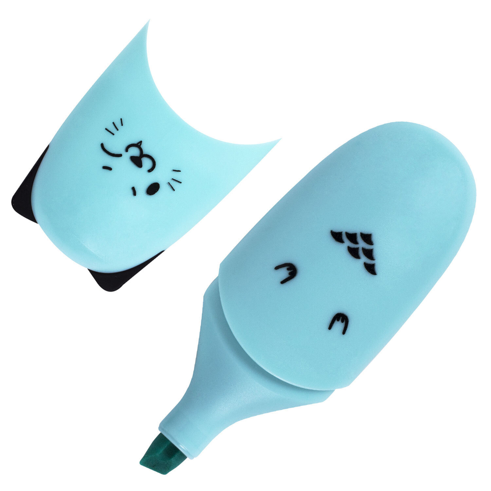 Текстовыделитель мини BRAUBERG KIDS "CUTE CATS PASTEL", АССОРТИ В ПЛАСТИКОВОЙ БАНКЕ, линия 1-5 мм, 152434.