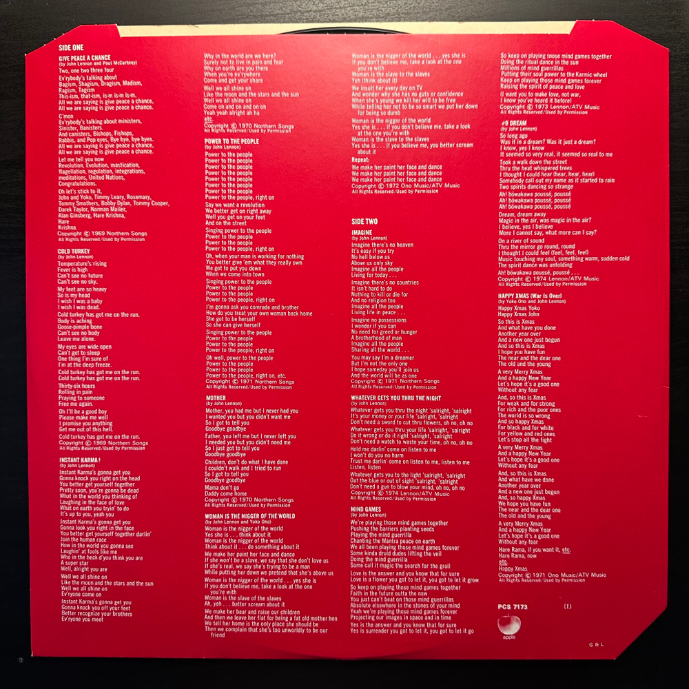 Lennon, Plastic Ono Band - Shaved Fish (UK 1975г.)
