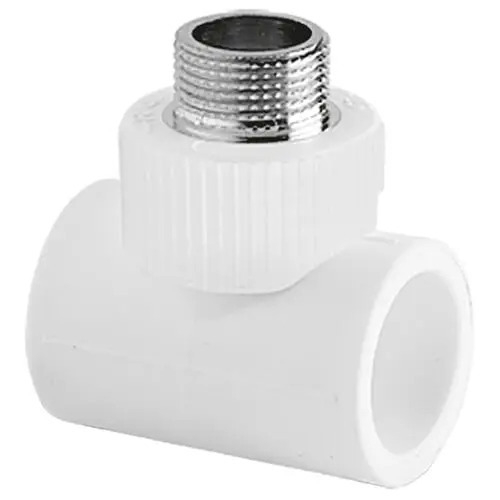 Тройник РР комб. 25*1/2" нар. белый (Tebo)