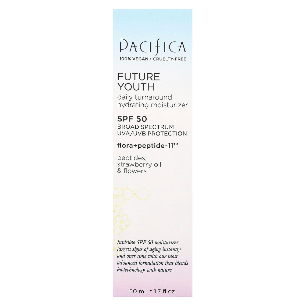 Pacifica, Future Youth, увлажняющий крем для ежедневного применения, SPF 50, 50 мл (1,7 жидк. унции)