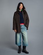 Женская вощеная куртка с контрастным воротником - BERSHKA
