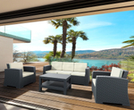 Столик пластиковый плетеный журнальный Siesta Contract Monaco Lounge, антрацит