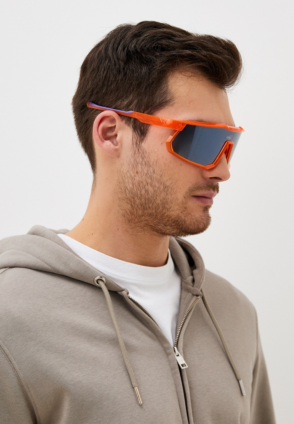 Спортивные очки с диоптриями HILX Big Head / Shiny Orange Purple / Silver Lens