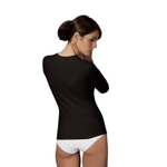 Женская классическая облегающая футболка с длинным рукавом Doreanse Modal Basic (Размер: L) (Цвет: черный)