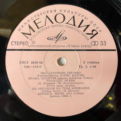 Винтажная виниловая пластинка LP ВИА Чаривни Гитары (СССР 1980) Ночной Экспресс