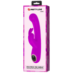 Фиолетовый вибратор-кролик 22см с LED-дисплеем Pretty Love Lamar Rabbit Vibrator & G-Spot Purple BW-500004-LED