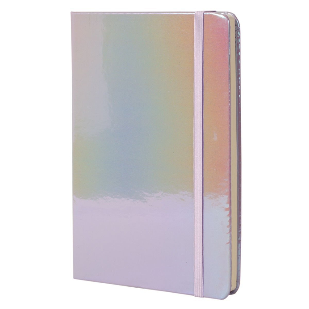 Записная книжка, А5, Alingar, 7БЦ, ПВХ голография, на резинке, клетка, 95 л., "Хамелеон", сиреневый