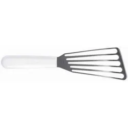 Лопатка 15,5*6,1 см перфорированная 29 см нерж. с пласт. ручкой черная Proff Chef Line