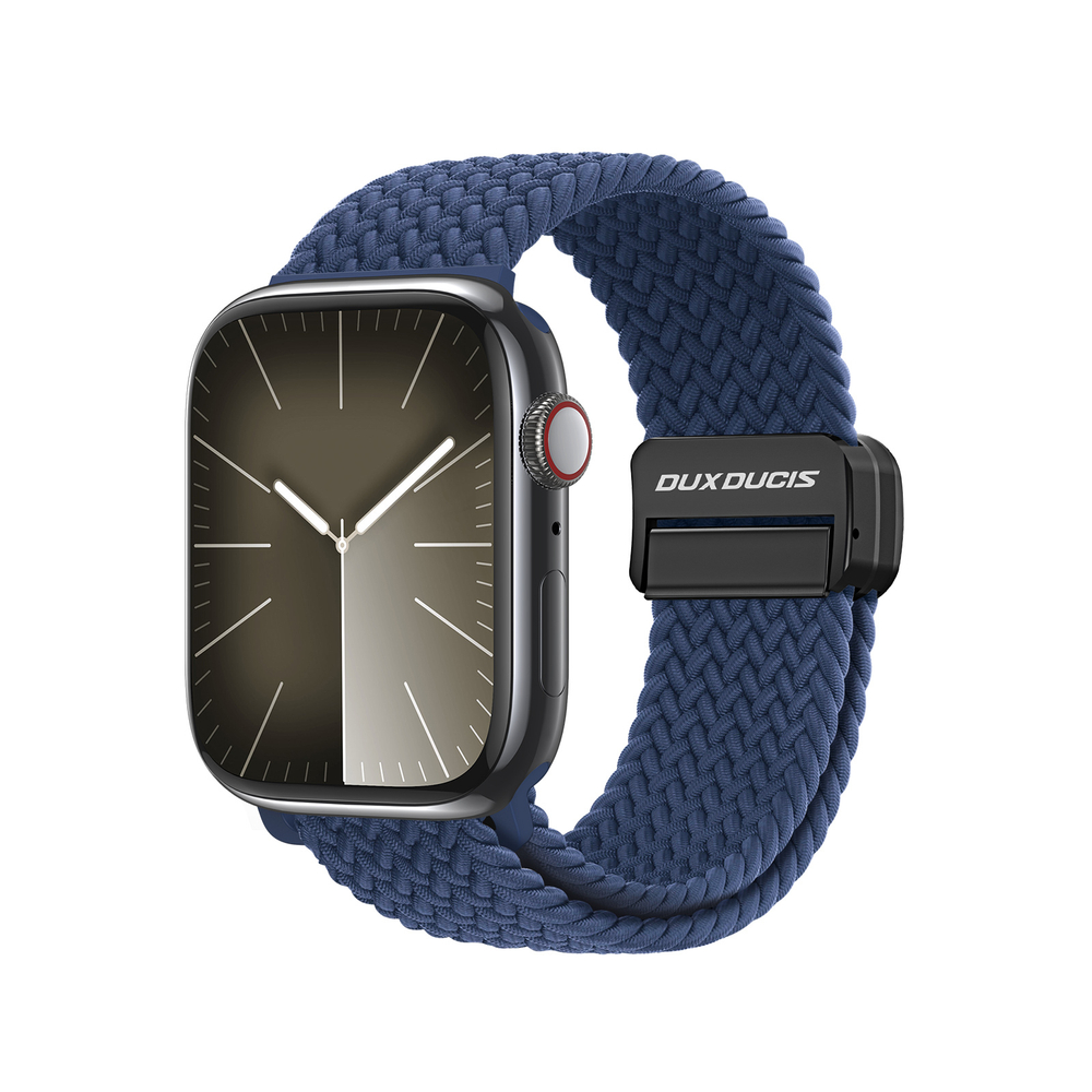 Эластичный ремешок синего цвета (Storm Blue) от Dux Ducis для смарт часов Apple Watch размером 38, 40, 41 и 42MM, серия Strap (Mixture Pro Series)