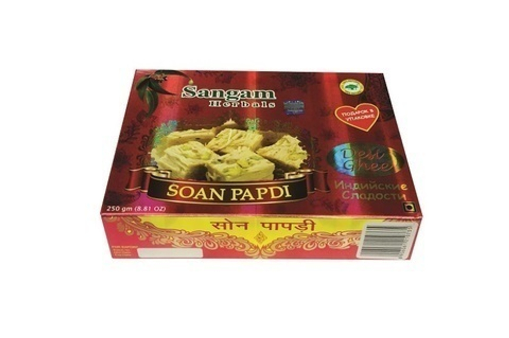 Халва Sangam Soan Papdi Desi Ghee Топленое масло (красная) 250 г