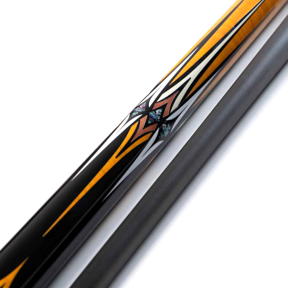 Двухсоставной бильярдный кий для пула "Winner Carbon - 017" (черно-желтый)