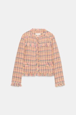 ZARA РЕЛЬЕФНЫЙ БЛЕЙЗЕР С БАХРОМОЙ, РАЗНОЦВЕТНЫЙ