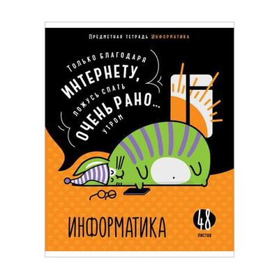 Тетрадь предметная А5 48л. клетка "Мысли вслух. Информатика" эконом (Спейс)