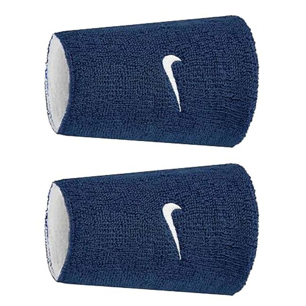 Напульсник теннисный Nike Swoosh Double Wide Reversible 2P - navy/white