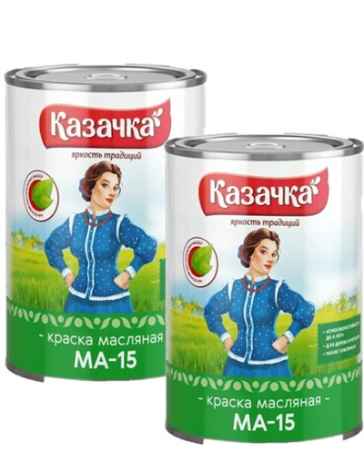 Краска Казачка МА-15, белая 0,9 кг 2 шт