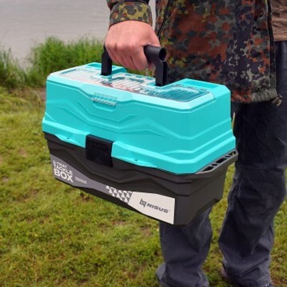 Ящик для снастей NISUS Tackle Box трехполочный бирюзовый (N-TB-3-Т)