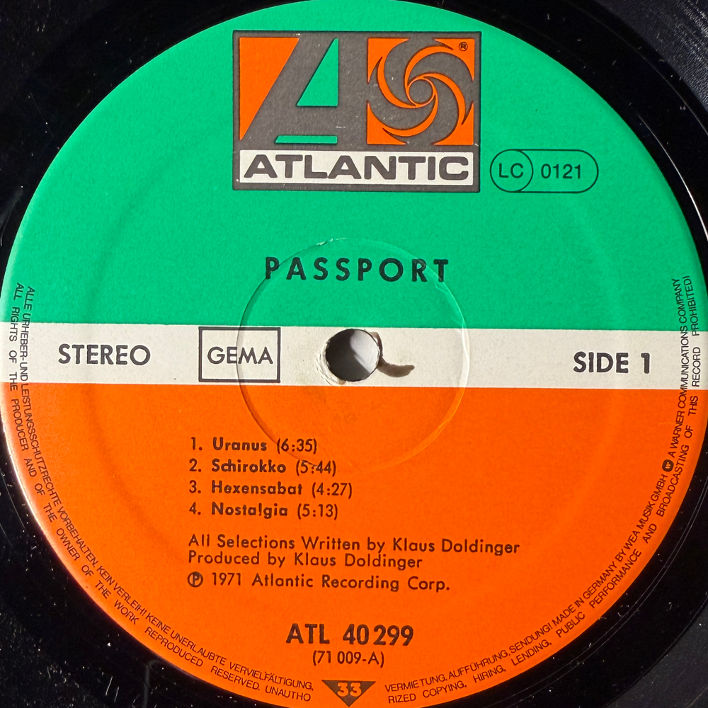 Passport ‎– Passport (Германия 1974г.)
