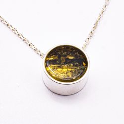 Подвеска серебро 925° с янтарём