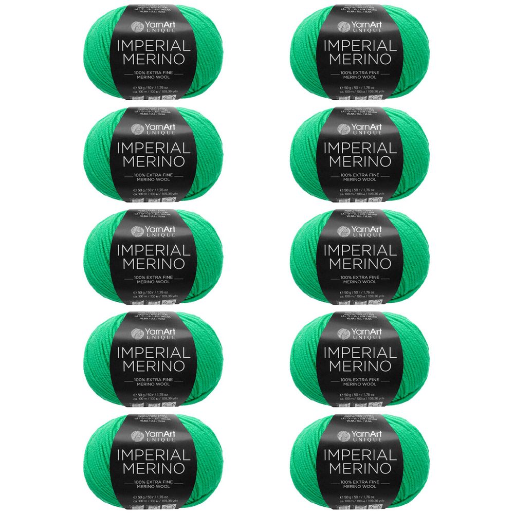 Пряжа YarnArt (ЯрнАрт) Imperial Merino / уп.10 мот. по 50 г, 100 м, 3332 зеленый