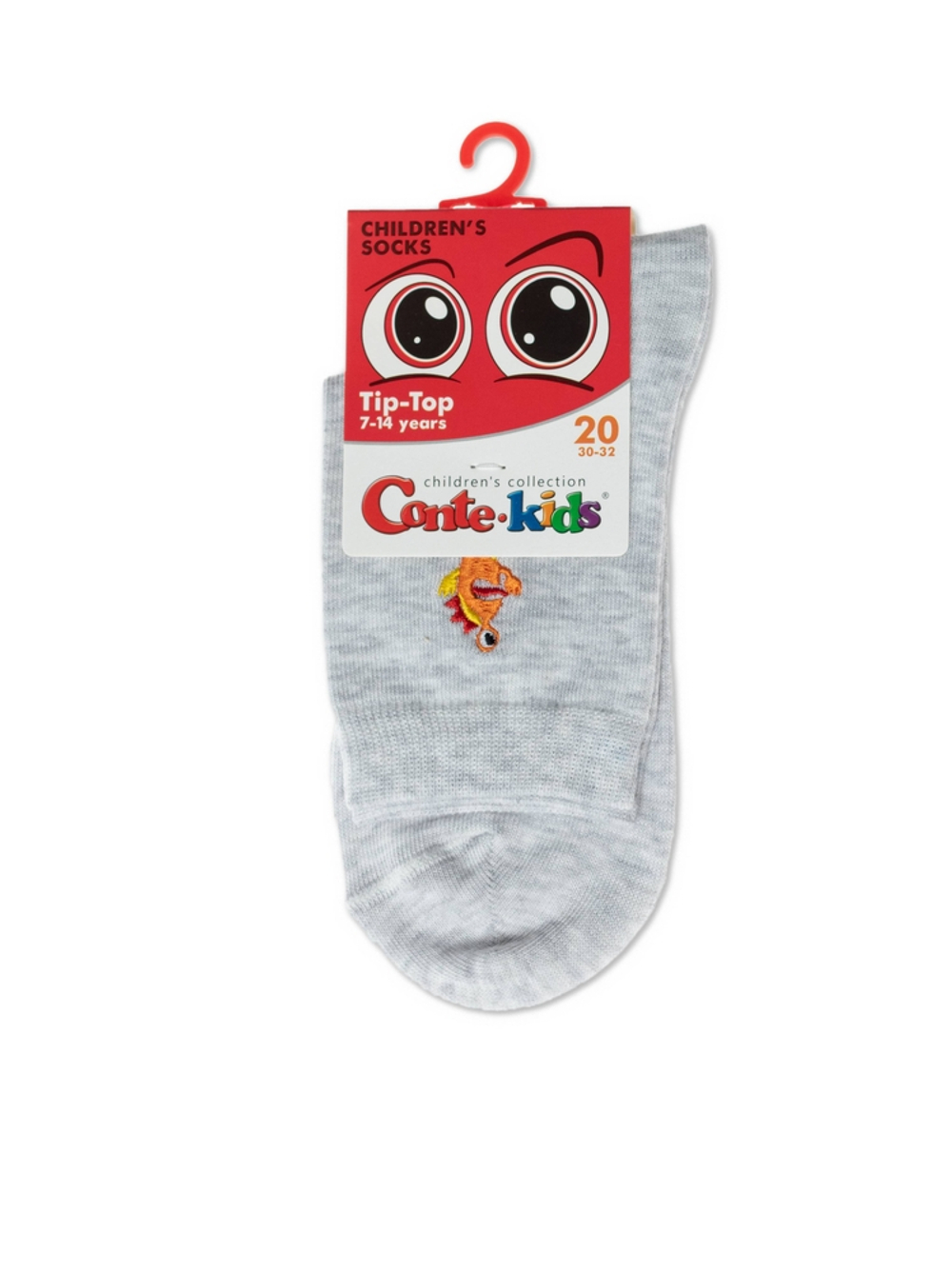 Conte-kids TIP-TOP Однотонные хлопковые носки с вышивкой