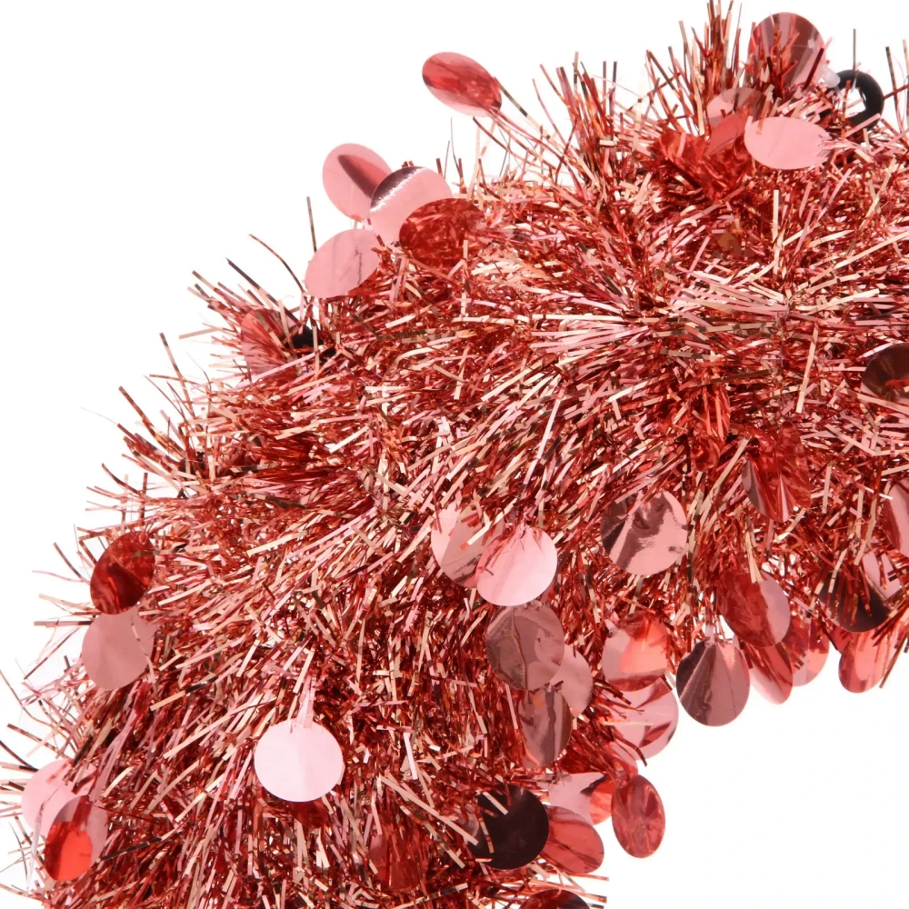 Венок декоративный TINSEL «Изящный блеск» 38 см, Медный