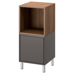 IKEA EKET  (ИКЕА ЕКЕТ)  -  Комбинация шкафов на ножках - тёмно-серый/орех 35x35x80 см