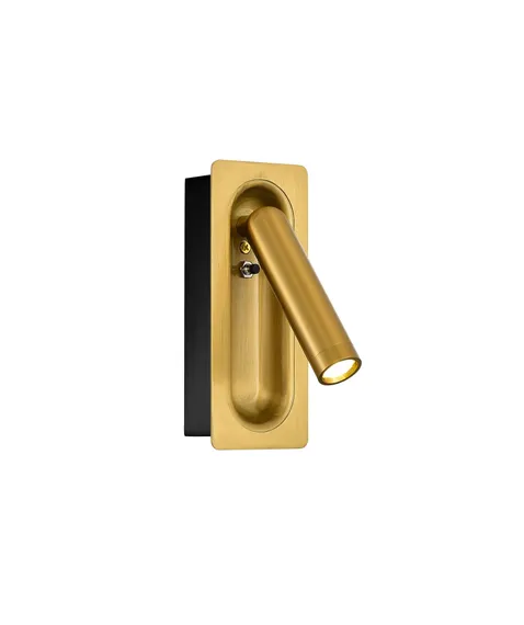 Светильник настенный светодиодный NewRgy DW-W240601 BLACK CASE+BRASS SURFACE, 3 Вт, чёрный и латунный