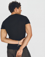 Мужская футболка slim fit в рубчик с коротким рукавом - BERSHKA