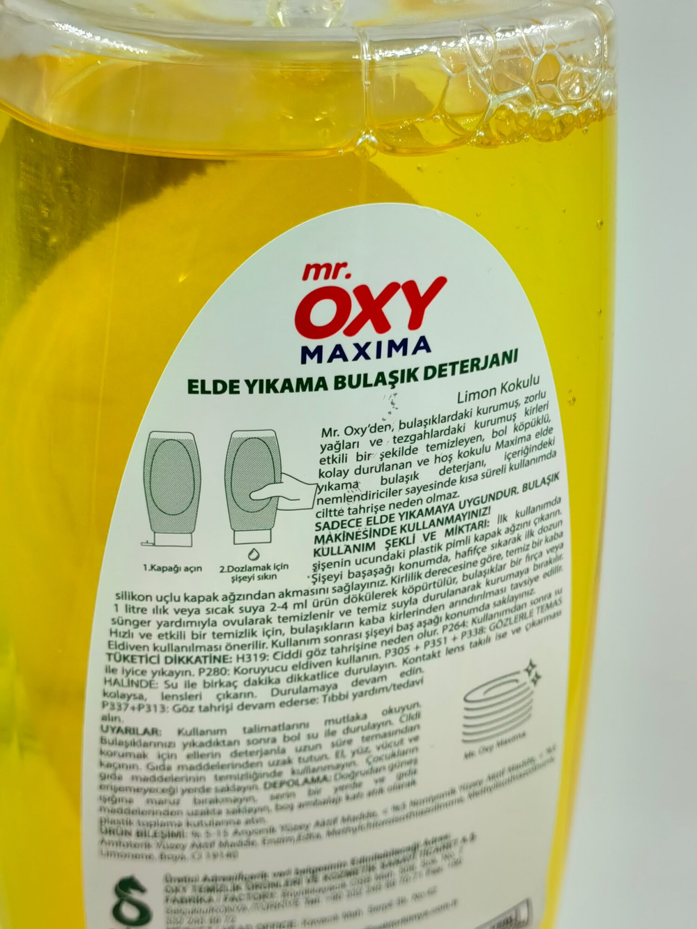 Жидкое средство MR.OXY  для мытья посуды  с ароматом лимона 650 мл (Турция)