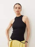 МАЙКА С БРЕТЕЛЯМИ ПО НИЗУ ЧЕРНЫЙ