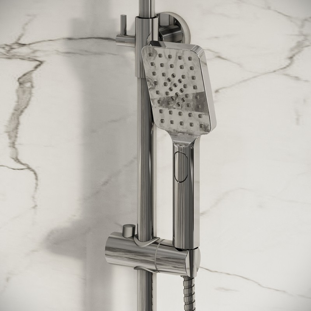 Душевая стойка Grossman Cosmo 500.K35.02.100 с верхним душем,ручной лейкой и смесителем,хром глянцевый,1 место