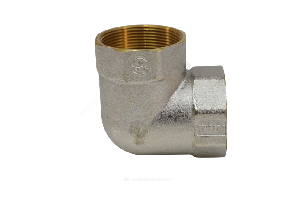 Угольник латунь никель Ду 20 (3/4") ВР/ВР 9001 ГОСТ 32585-2013 Aquasfera 9001-02