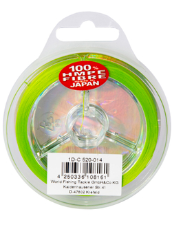 Леска плетёная WFT KG SLIGG LAZER SKIN G2 x8 Chartreuse 150 м, 0.14 мм