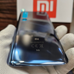 Крышка для Xiaomi Mi 10 - оригинальная задняя стеклянная панель (серо-синего цвета)