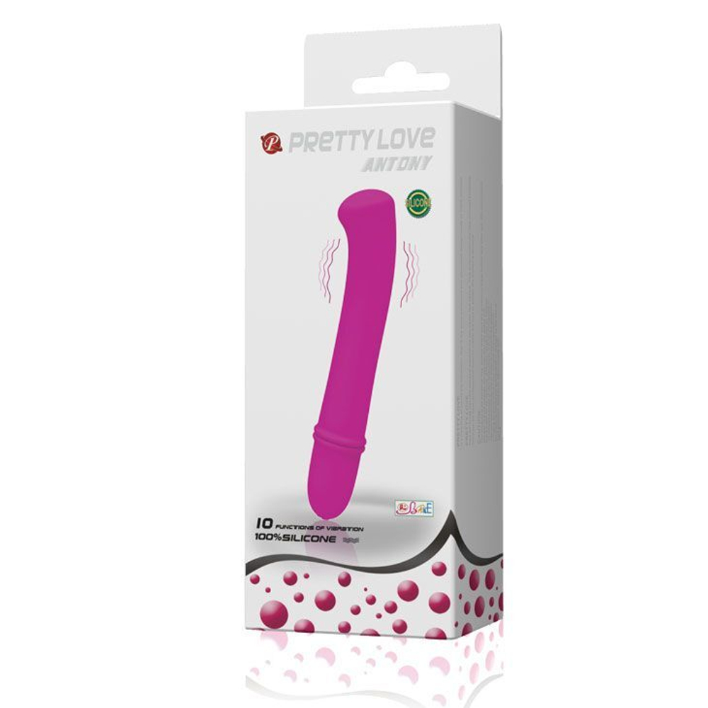 Фиолетовый вибратор Pretty Love Antony - 11,7 см. (Цвет: фиолетовый)