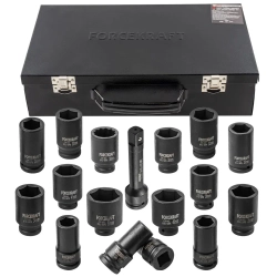 Набор головок ударных глубоких 3/4''16пр.(6гр.)(17,19,21,22,24,27,30,32,34,35,36,36-12гр,38,41,46,50мм) FORCEKRAFT FK-6163-5MPB